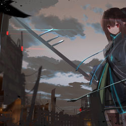 This is a pixiv picture whose title is 廃屋.