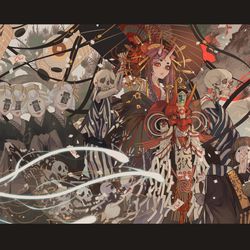 This is a pixiv picture whose title is 地 獄 太 夫 -根の国底の果て-.