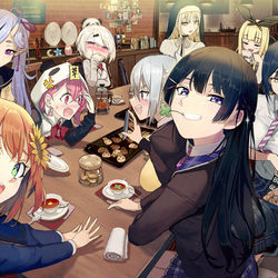 This is a pixiv picture whose title is 茶会！.