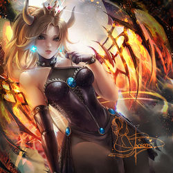 This is a pixiv picture whose title is Mercy Bowsette / マーシー・クッパ姫.