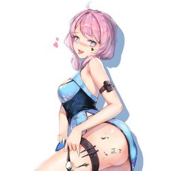 This is a pixiv picture whose title is 旗袍蓝毒.