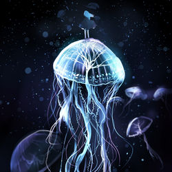 This is a pixiv picture whose title is 水母死后化为水不留痕迹。.