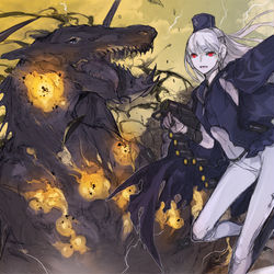 This is a pixiv picture whose title is 【PFAOS】対竜戦闘！【シルバーセイル】.