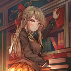 This is a pixiv picture whose title is -橙色-.