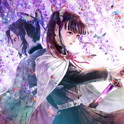 This is a pixiv picture whose title is 蝶よ花よ.