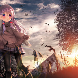 This is a pixiv picture whose title is 黄昏.