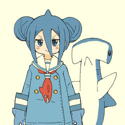 This is a pixiv picture whose title is 今日の髪型はシュモクザメ.