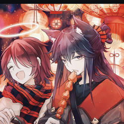 This is a pixiv picture whose title is 元宵灯会.