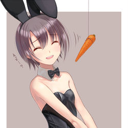 This is a pixiv picture whose title is 乙倉バニーちゃん vs 🥕.