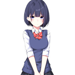 This is a pixiv picture whose title is 制服ボブ.