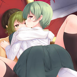 This is a pixiv picture whose title is 緑髪親子.