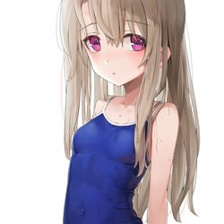 This is a pixiv picture whose title is スク水イリヤ.