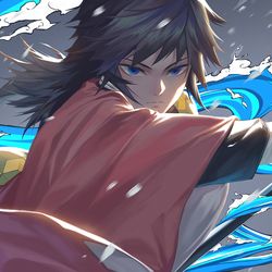 This is a pixiv picture whose title is 冨岡 義勇.