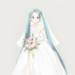This is a pixiv picture whose title is ウェディングドレスミクさん.