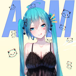This is a pixiv picture whose title is MIKU   调皮.