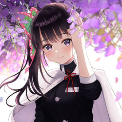 This is a pixiv picture whose title is 花の呼吸の剣士.
