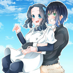 This is a pixiv picture whose title is 抱っこ🐗💙.