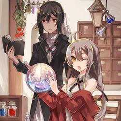 This is a pixiv picture whose title is 【PFAOS】名無しの魔法使いの店.