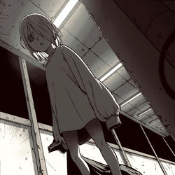 This is a pixiv picture whose title is ゴミ出しする女の子の落書き.