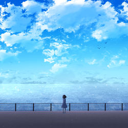 This is a pixiv picture whose title is 拝啓、遠く空の夏へ。.