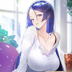 This is a pixiv picture whose title is ママの休日.