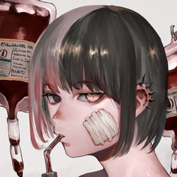 This is a pixiv picture whose title is 血液不足.