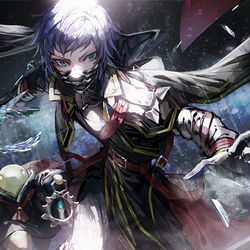 This is a pixiv picture whose title is 氷剣の死神.