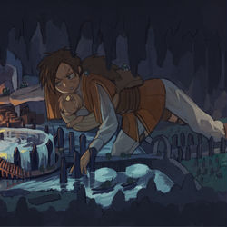 This is a pixiv picture whose title is 【PFAOS】マホマホ大神殿【暗黒の地下都市】.