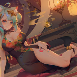 This is a pixiv picture whose title is 懶貓子.