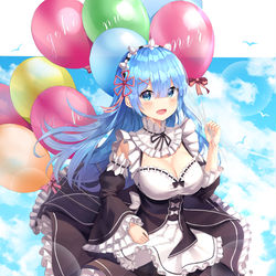 This is a pixiv picture whose title is 長髪レム.