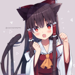 This is a pixiv picture whose title is ねこ霊夢.