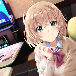 This is a pixiv picture whose title is おっとり女子と放課後カラオケ.