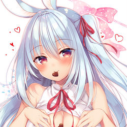 This is a pixiv picture whose title is どっちを食べる？💝💗.