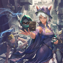 This is a pixiv picture whose title is 【PFAOS】侵入者を検知【暗黒の地下都市】.