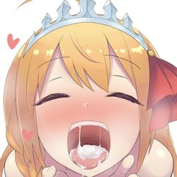 This is a pixiv picture whose title is ペコリーヌの口に.