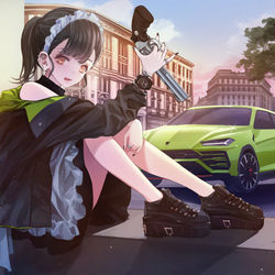 This is a pixiv picture whose title is Italian maid.