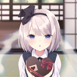 This is a pixiv picture whose title is チョコをくれる妖夢.