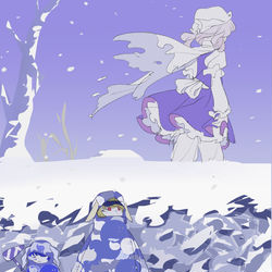 This is a pixiv picture whose title is 冬あおりんご迷彩.