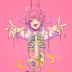 This is a pixiv picture whose title is ピンク色の愛.