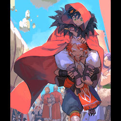 This is a pixiv picture whose title is 【PFAOS】子供と子供の冒険.