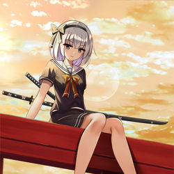 This is a pixiv picture whose title is 妖夢.