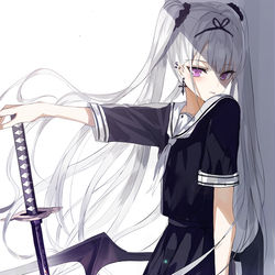This is a pixiv picture whose title is 黒刀.