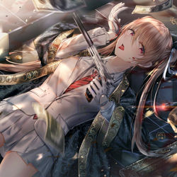This is a pixiv picture whose title is 方舟会通关纪念.