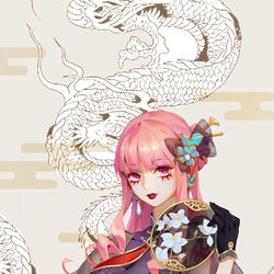 This is a pixiv picture whose title is 旗袍佩罗娜.