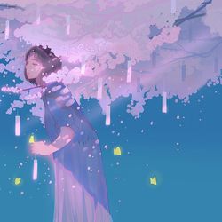 This is a pixiv picture whose title is 等樱.