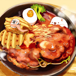 This is a pixiv picture whose title is トマトモッツァレラハンバーグ.