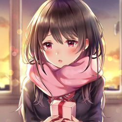 This is a pixiv picture whose title is 「その…チョコ、受け取ってくれますか…？」.