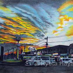 This is a pixiv picture whose title is 夕暮れの新秋津　東村山市秋津町.