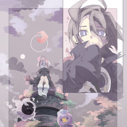 This is a pixiv picture whose title is 見張り塔跡地にて.