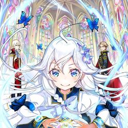 This is a pixiv picture whose title is 『父は英雄、母は精霊、娘の私は転生者。４』.